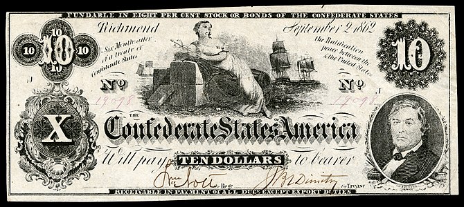 $10 (T46) Ceres, Robert M.T. Hunter Hoyer & Ludwig (Richmond, VA) (635,250 issued)