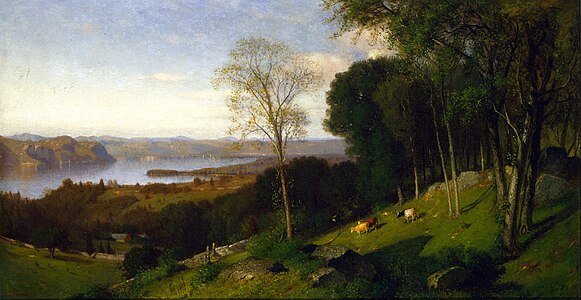 Painting by Samuel Colman of the view looking north from Ossining (1867)