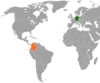 Location map for Colombia and Germany.