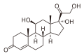 Cortisol, a naturally occurring corticosteroid, known as hydrocortisone when used as a drug