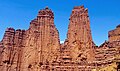 South aspect of Cottontail Tower (left) and Echo Tower to right