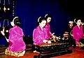Sundanese Gamelan musicians wearing kebaya from West Java, Indonesia