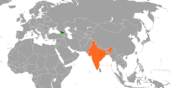 Map indicating locations of Georgia and India