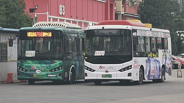 一汽巴士788路的 GZ6851B3EV (B8) 在万博中心总站，该线路于2023年9月30日停办