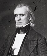 Black-and-white photographic portrait of James K. Polk