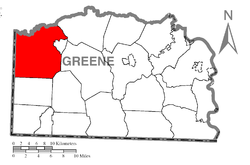 Location of Richhill Township in Greene County