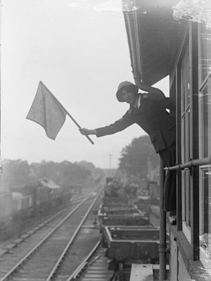 Flagging at a signal box