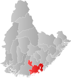 Location of Kristiansand Municipality