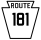 Pennsylvania Route 181 marker