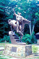 Equestrian statue of Israel Putnam at the entrance to Putnam Memorial State Park