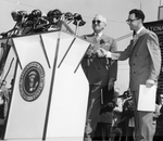 President Harry S. Truman shaking Herb Plambeck's hand
