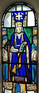 St Margaret, depicted in a stained glass window