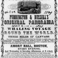 Advertisement for performance at Boston's Amory Hall of Whaling Voyage Round the World, 1849