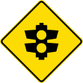 (W3-Q01) Emergency Signals or Ramp Metering (or Roundabout Metering) Signals ahead (used in Queensland)