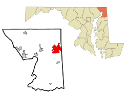 埃尔克顿在马里兰州的位置