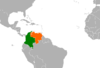 Location map for Colombia and Venezuela.