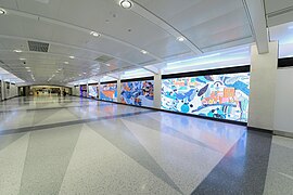 Wide-angle view of the concourse