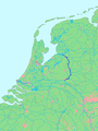 艾瑟尔河位于荷兰的位置（深蓝色）