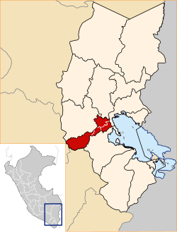 Location of San Román in the Puno Region