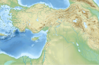 Blank topographic map of Western Asia.