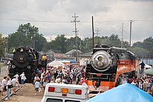 SP No. 4449 and Pere Marquette 1225 attending the Owosso Train Festival in 2009