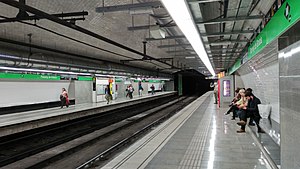 Barcelona Metro line 3 station after the 2017 renovation works