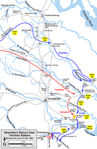 Sheridan's return to the Army of the Potomac from his Trevilian Station raid, including the Battle of Saint Mary's Church