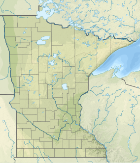 Map showing the location of Rice Lake State Park
