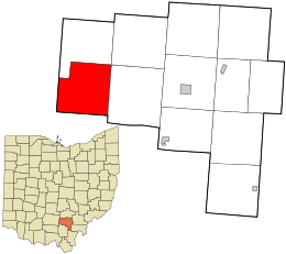 Location in Vinton County and the state of Ohio.