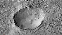 火星勘测轨道飞行器背景相机拍摄的彭蒂克顿陨击坑。