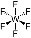 Ball-and-stick model of tungsten hexafluoride