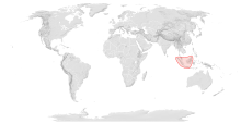 Map showing the range of Apis koschevnikovi