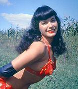 Bettie Page, a highly popular 1950s pin-up model