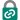 A symbolic representation of a padlock, turquoise in color with a grey shackle. On the body is a white symbol representing a chain link.