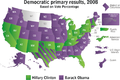 Popular vote winner of the Democratic Presidential Primaries 2008, state level