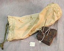 Cadet Robert Ott's ditty bag and steel needles. Pennsylvania Nautical School Collection, J Henderson Welles Archives and Library, Independence Seaport Museum. Philadelphia, PA