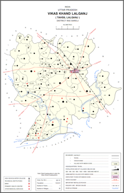 Map showing Ambara Pachhim (#871) in Lalganj CD block