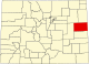 标示出基特卡森县位置的地图