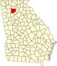 标示出切罗基县位置的地图