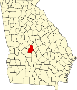 Map of Georgia highlighting Houston County