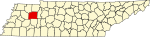 標示出卡羅爾縣位置的地圖
