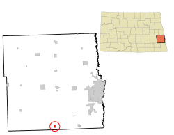 Location of Leonard, North Dakota