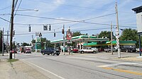 Intersection of Main Street (US Highway 50) and Broadway Street (Ohio Highway 132/276) in Owensville.