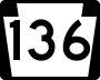 Pennsylvania Route 136 marker