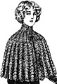 A young woman in a crocheted cape