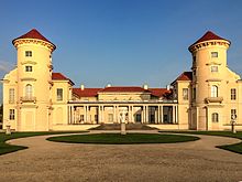 Photograph of the front elevation of a palace