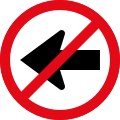 Left turn prohibited