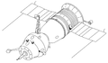 Soyuz 7K-OK(A), first working Soyuz, that used many Sever designs. First Soyuz 7K-OK was launched on 23 April 1967.