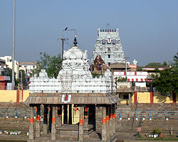 Triplicane Pond and Parthasarthy temple Gopuram