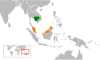 Location map for Cambodia and Malaysia.